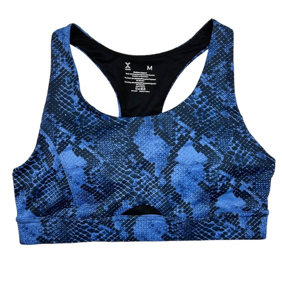 Xersion Women's Blue Black Snake Print Medium Support Sports Bra Size M L XL XXL - Picture 6 of 16